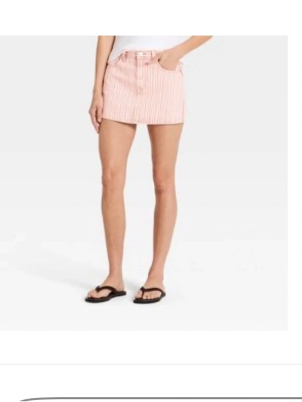 NWT - Striped Red & Cream Size 0 Mini Skirt - Casual Women's Summer Skirt